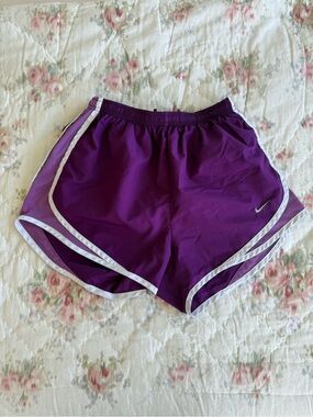 Nike Women's Tempo Deep Purple Athletic Shorts with White Trim